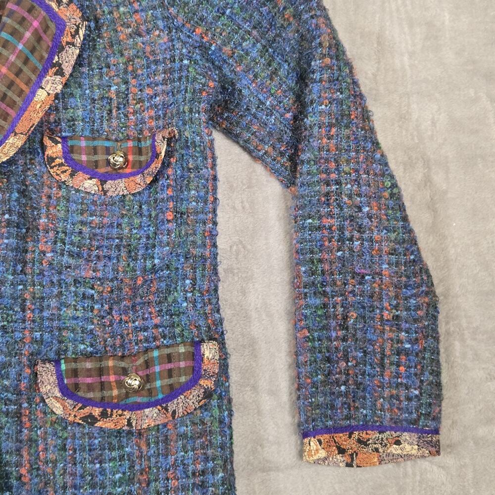 KOOS Van Den Akker Women’s 100% Wool Tweed Jacket Blazer Sz 10 Multicolor Artsy - Picture 5 of 14